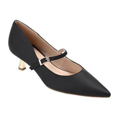 Journee Collection Manza Womens Pointed Closed Toe Spool Heel Pumps