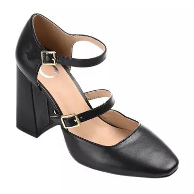 Journee Collection Isadorah-Wd Womens Square Closed Toe Block Heel Pumps