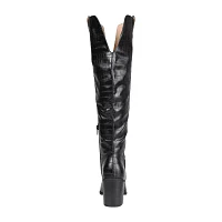 Journee Collection Womens Therese Wide Calf Stacked Heel Riding Boots