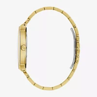 Bulova Our Lady Of Guadalupe / Nuestra Señora De Guadalupe Mens Crystal Accent Gold Tone Stainless Steel Bracelet Watch 97d136