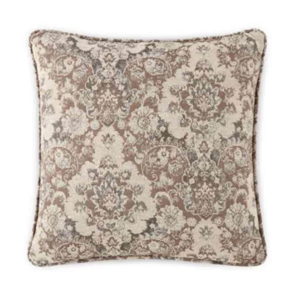 Paisley Feather Filled Square Throw Pillow