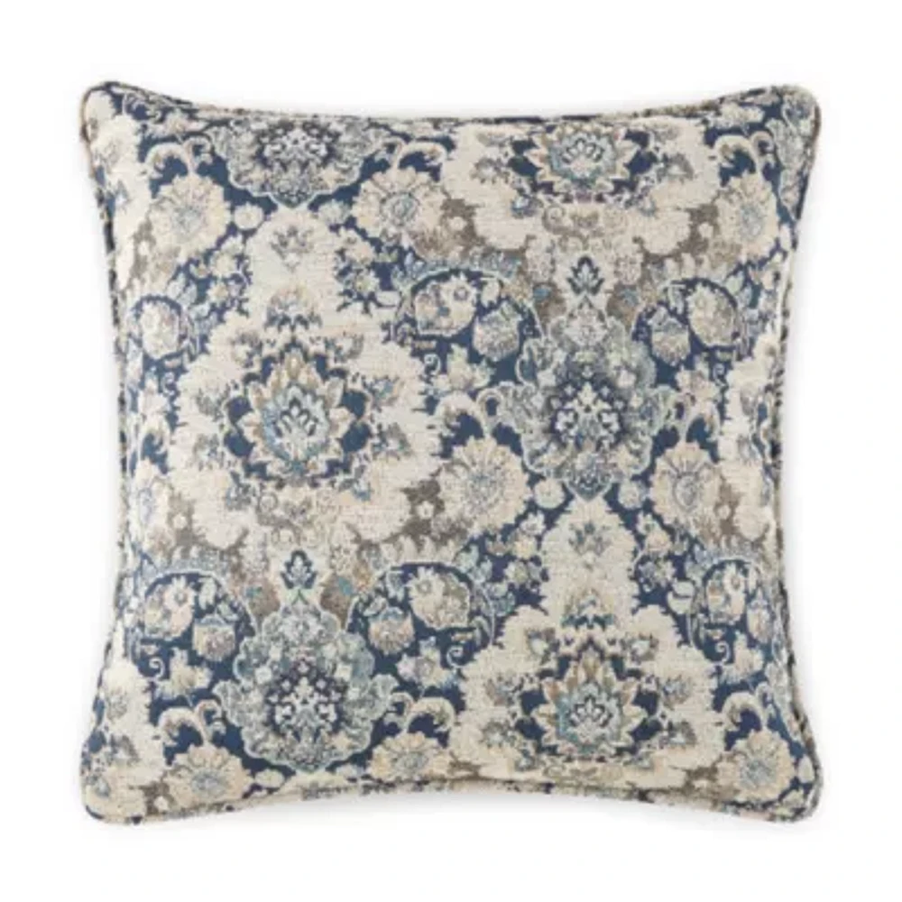 Paisley Feather Filled Square Throw Pillow