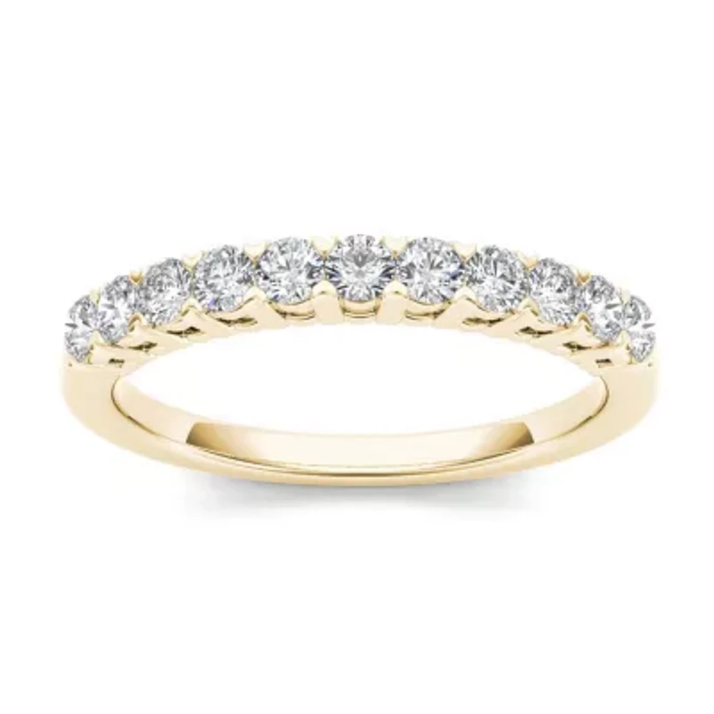 Womens 2MM / CT. T.W. Natural White Diamond 10K Gold Wedding Band