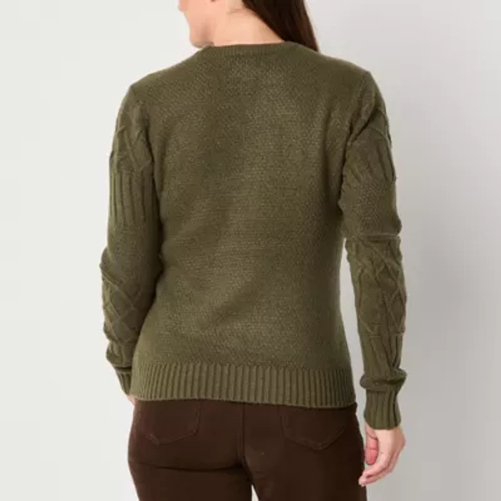 St. John's Bay Womens Crew Neck Long Sleeve Pullover Sweater