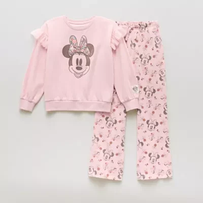 Disney Collection Little & Big Kid Girls 2-pc. Minnie Mouse Pant Set