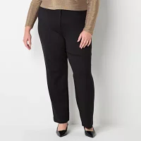 Worthington Plus Womens Straight Leg Trouser