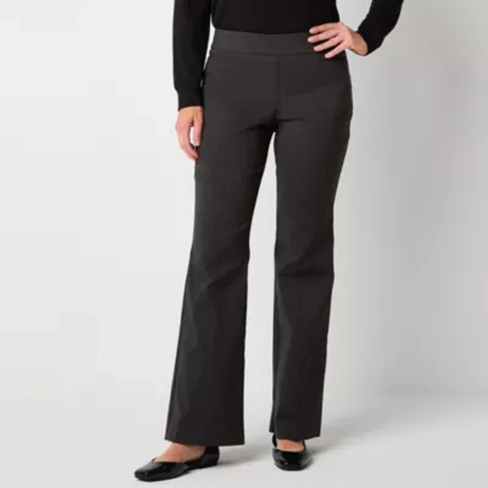 Liz Claiborne Lisa Womens Flare Mid Rise Regular Fit Tall Pull-On Pant