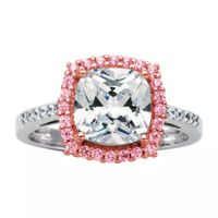 Sparkle Allure Womens Cubic Zirconia Square Halo Engagement Ring