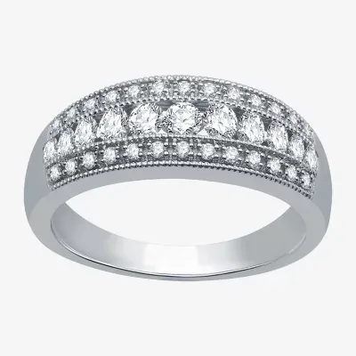 (H-I / I1) Womens 1/2 CT. T.W. Lab Grown White Diamond 10K Gold Anniversary Band