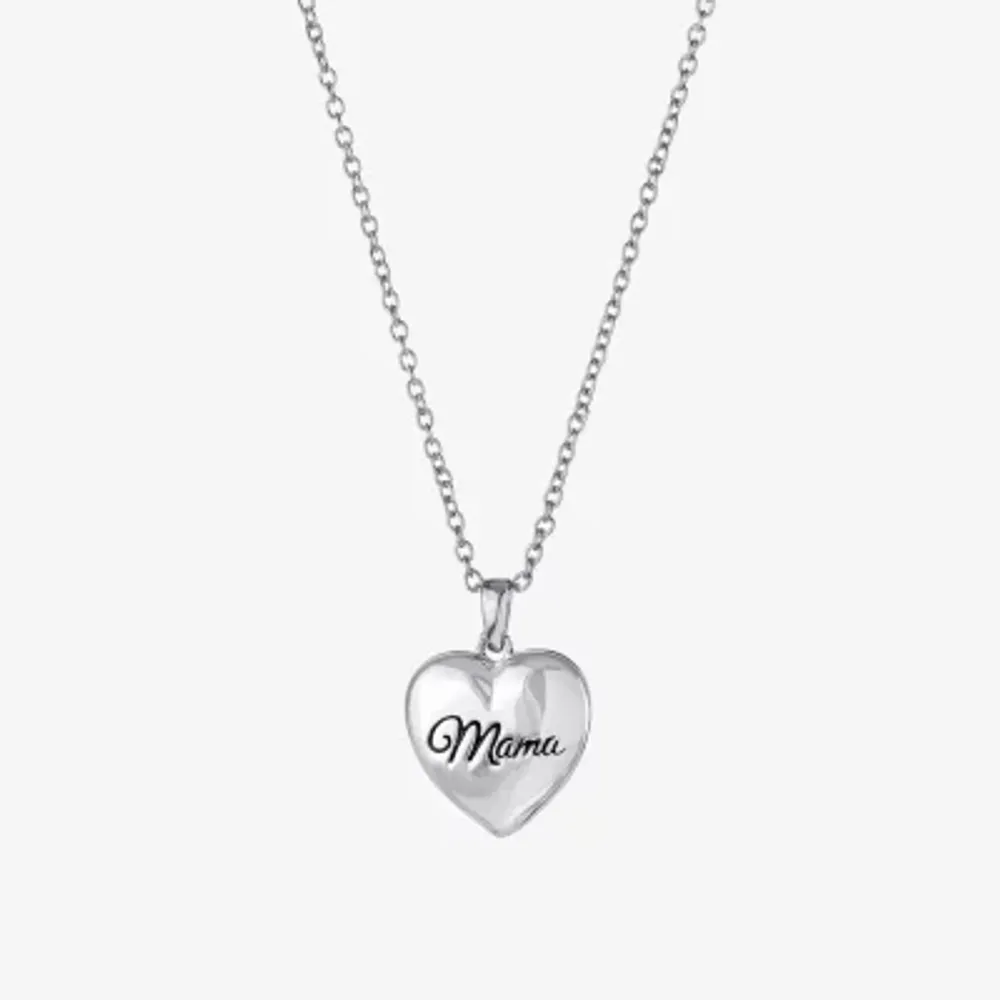Silver Reflections Mama Womens Pure Silver Over Brass 18 Inch Locket Necklace