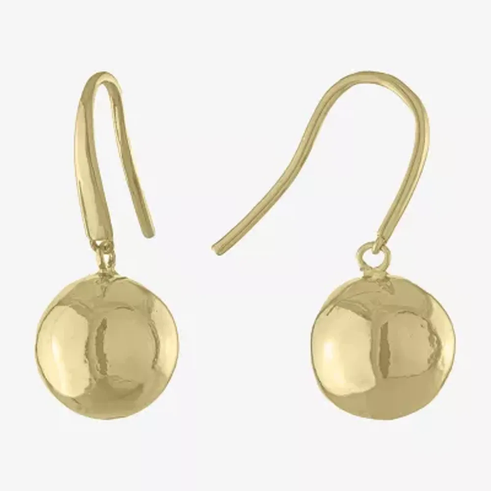 Silver Reflections Womens 14K Gold Over Brass Drop Earrings