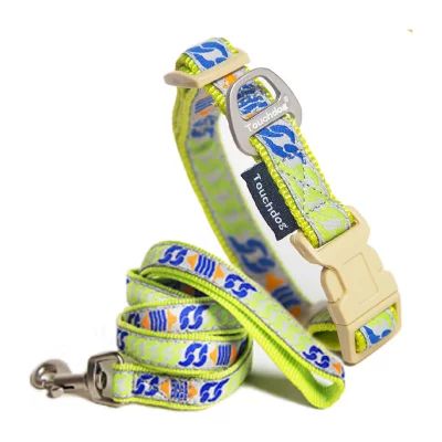 Touchdog Chain Printed Tough Stitched Embroidered Collar Dog Leash