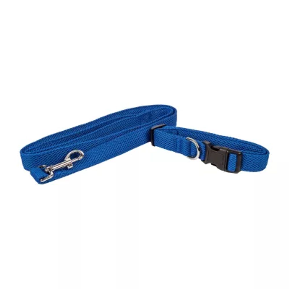 Pet Life Aero Mesh' 2-In-1 Dual Sided Comfortable And Breathable Adjustable Mesh-Collar Dog Leash