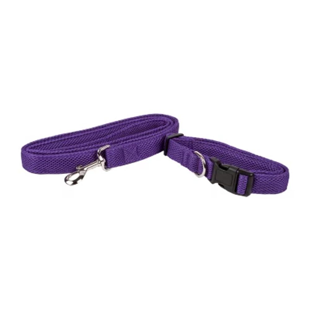Pet Life Aero Mesh 2-In-1 Dual Sided Comfortable And Breathable Adjustable Mesh-Collar Dog Leash