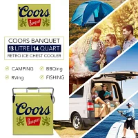 Coors Banquet Retro Ice Chest Cooler with Bottle Opener 13L (14 qt)- Yellow and Silver