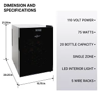 Koolatron 20 Bottle Wine Cooler Freestanding Thermoelectric Wine Fridge