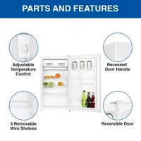 Koolatron Compact Fridge with Freezer- 3.2 Cu Ft- White