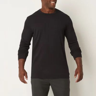 Shaquille O'Neal XLG Drop Needle Big and Tall Mens Crew Neck Long Sleeve T-Shirt