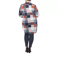 White Mark Womens Long Sleeve Roll Tab Regular Fit Stretch Fabric Plus Button-Down Shirt