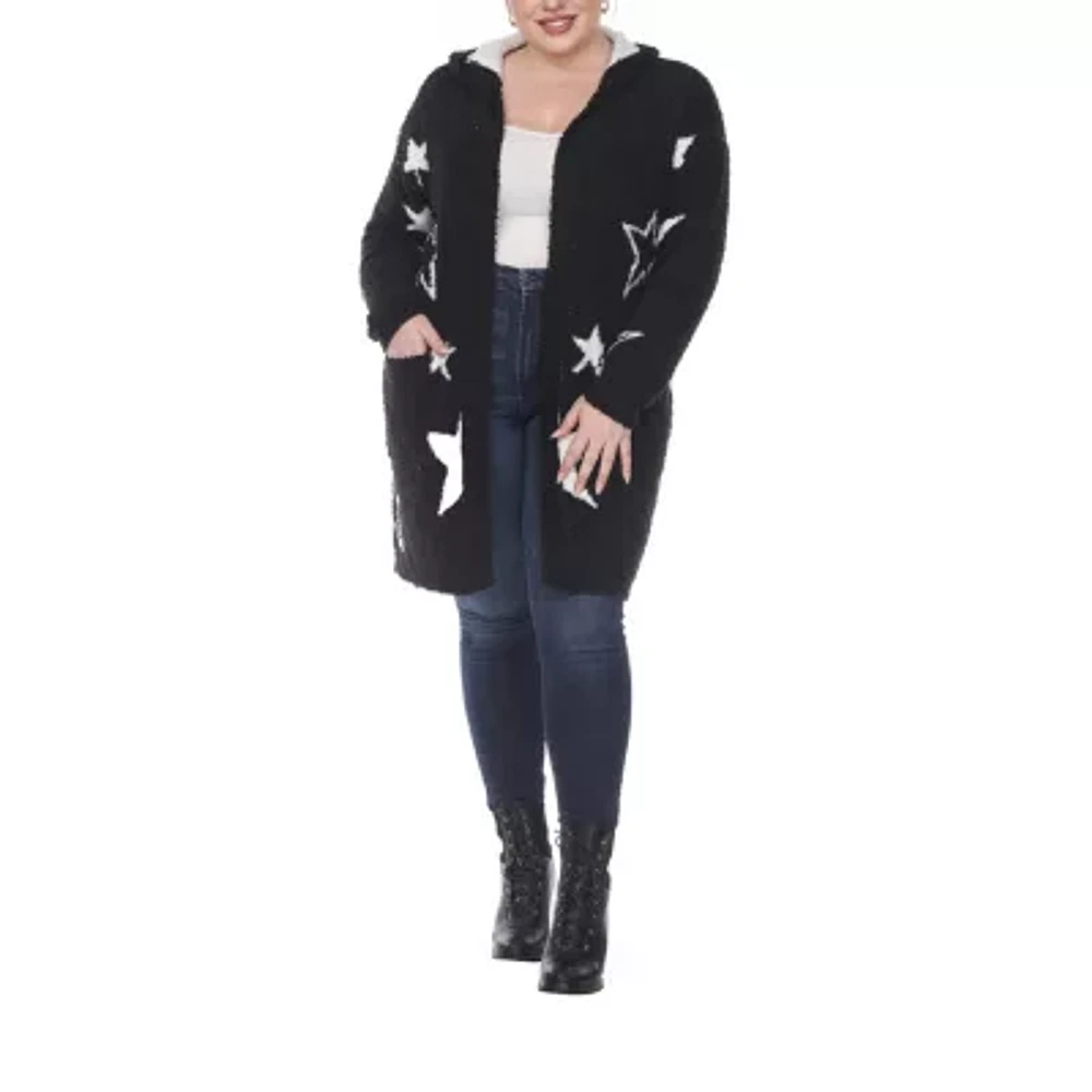 White Mark Womens Hooded Midweight Plus Coat