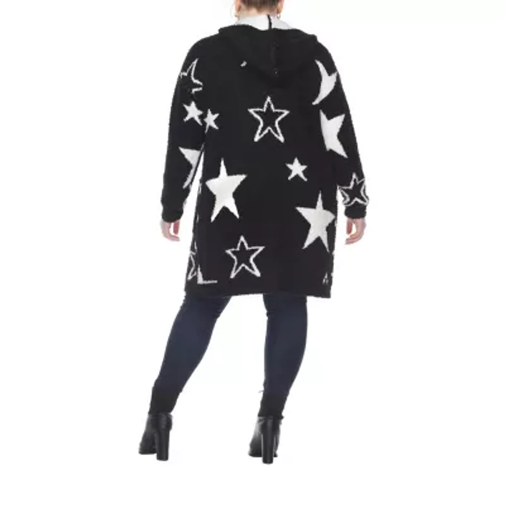 White Mark Womens Hooded Midweight Plus Coat