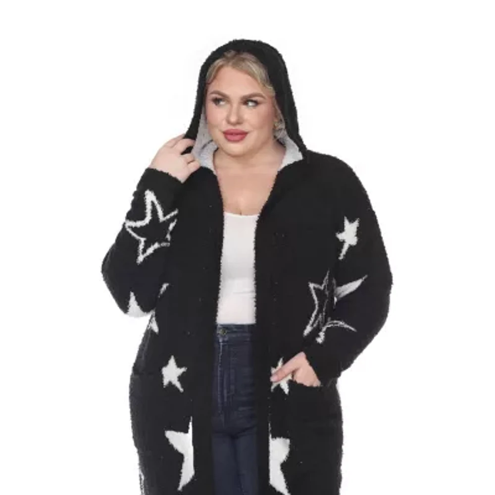 White Mark Womens Hooded Midweight Plus Coat