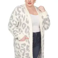 White Mark Midweight Womens Plus Faux Fur Coat