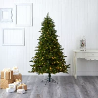 Nearly Natural Faux 6 1/2 Foot Pre-Lit Spruce Christmas Tree