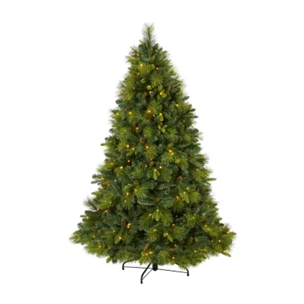 Nearly Natural North Carolina Mixed Faux 1/2 Foot Pre-Lit Pine Christmas Tree