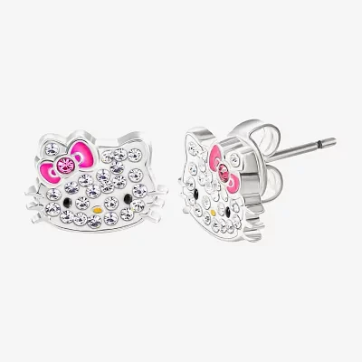 Crystal 8.6mm Bow Hello Kitty Stud Earrings