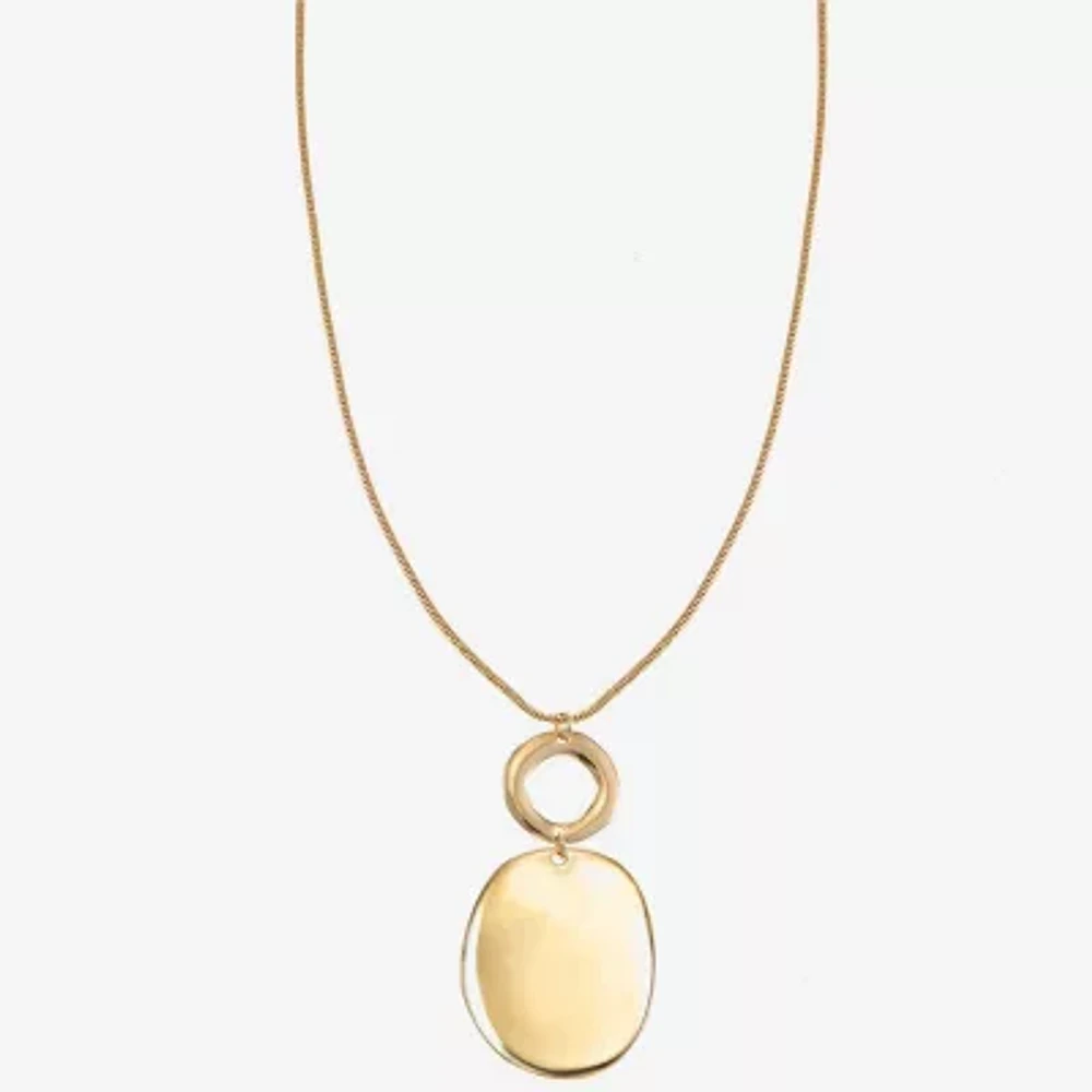 Liz Claiborne Womens Round 17 Inch Pendant Necklace