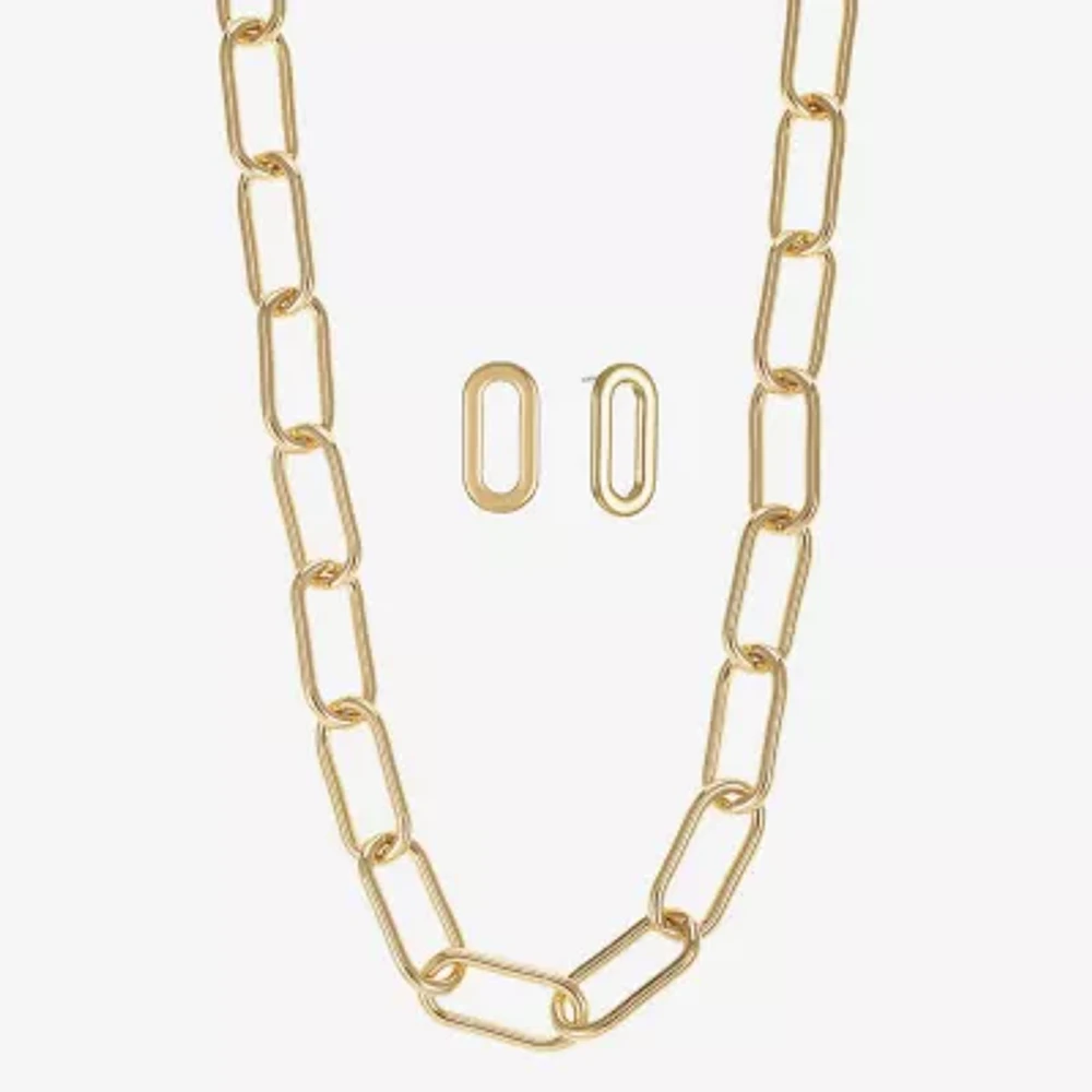 Liz Claiborne Collar Necklace And Drop Earring Womens 2-pc. Jewelry Set