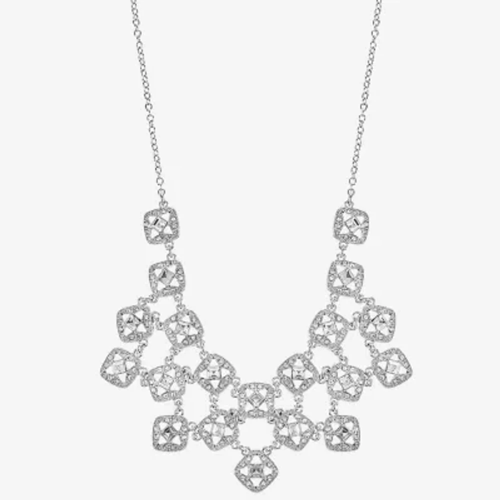 Monet Jewelry Timeless Silver Tone Womens 18 Inch Statement Necklace