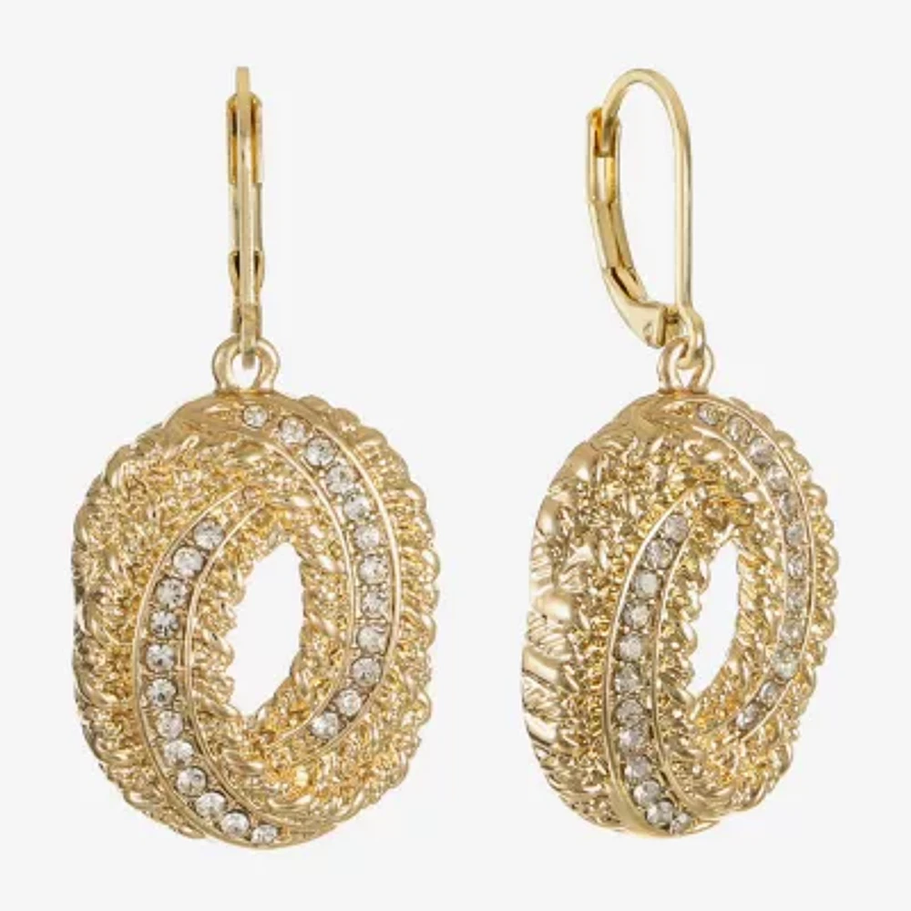 Monet Jewelry Gold Tone Spiral Womens Glass Drop Earrings