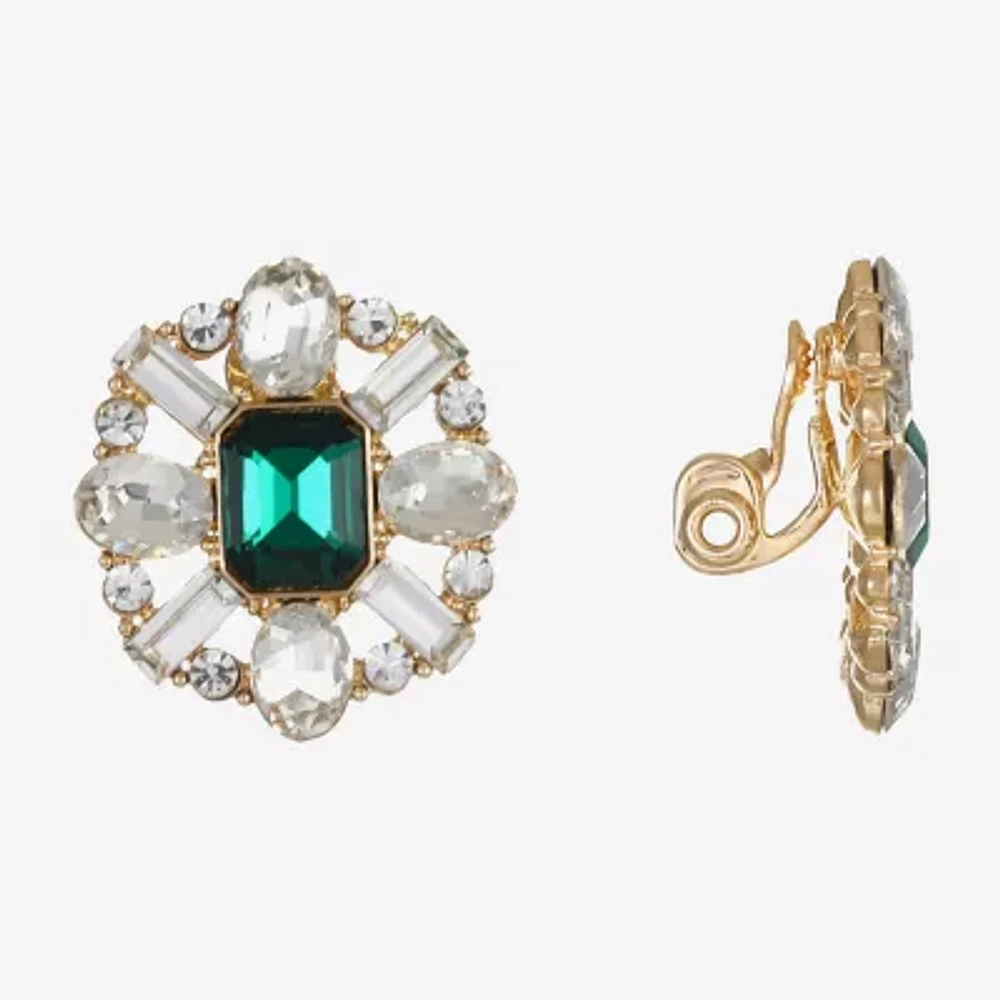 Monet Jewelry Womens Glass Clip On Earrings