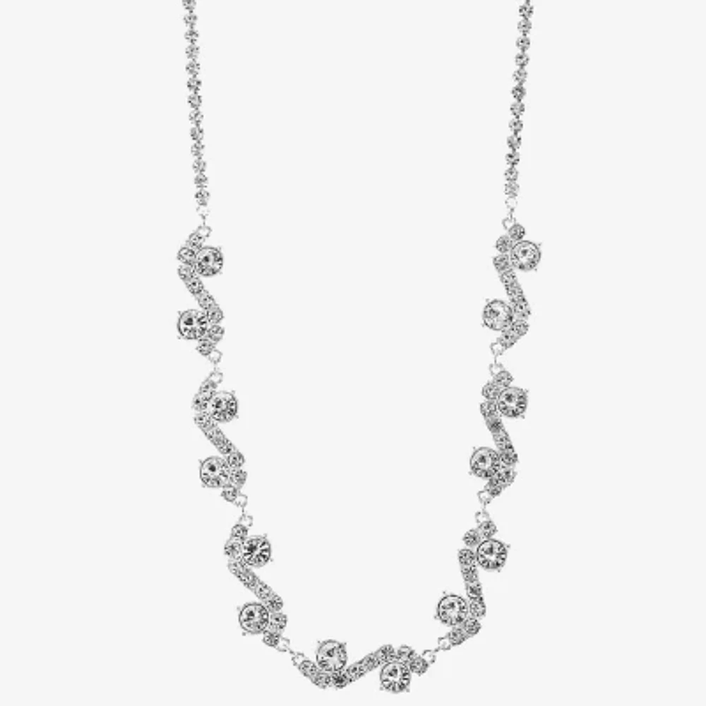 Monet Jewelry Timeless Silver Tone Twist Womens 17 Inch Collar Necklace