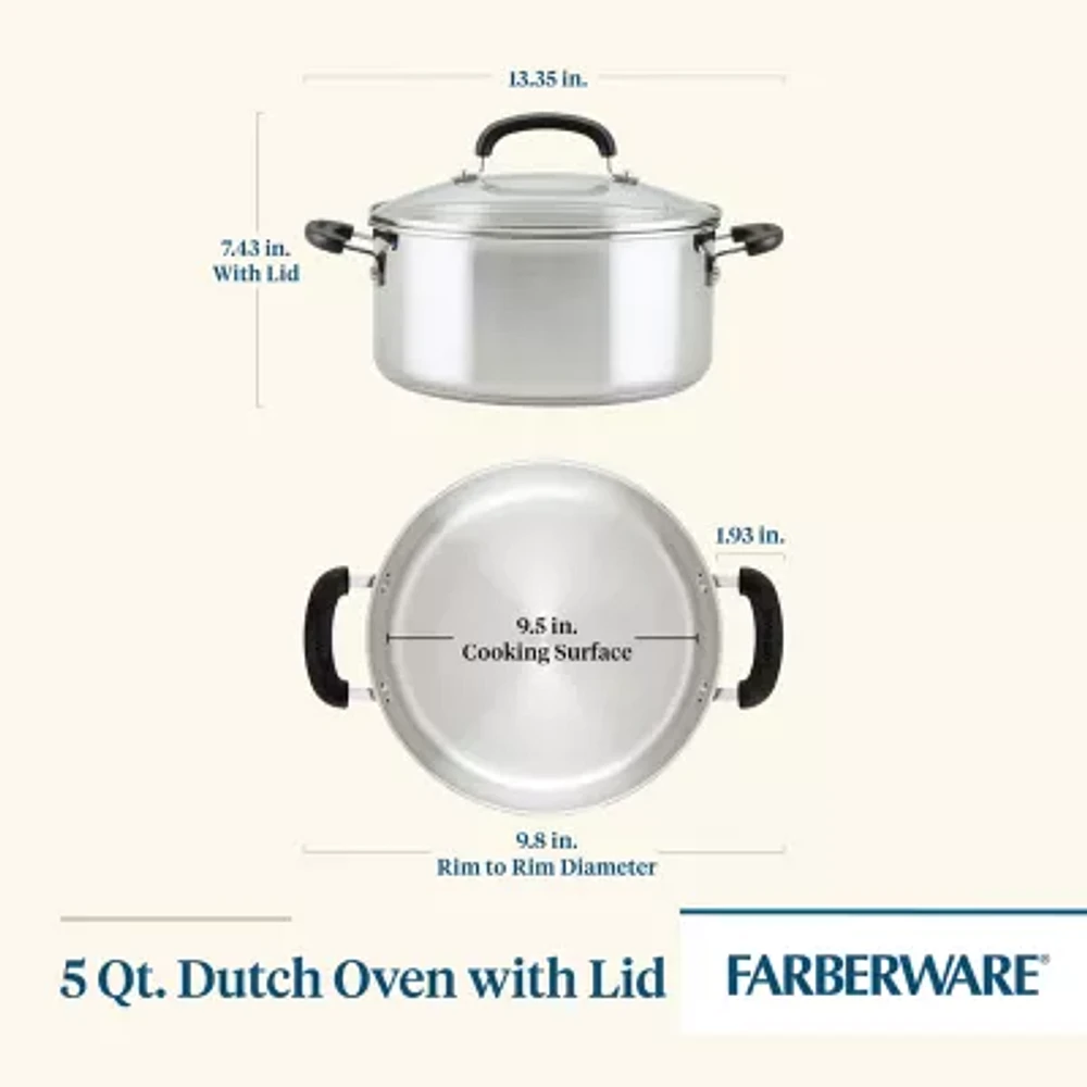 Farberware Brilliance Stainless Steel 5-qt. Dutch Oven