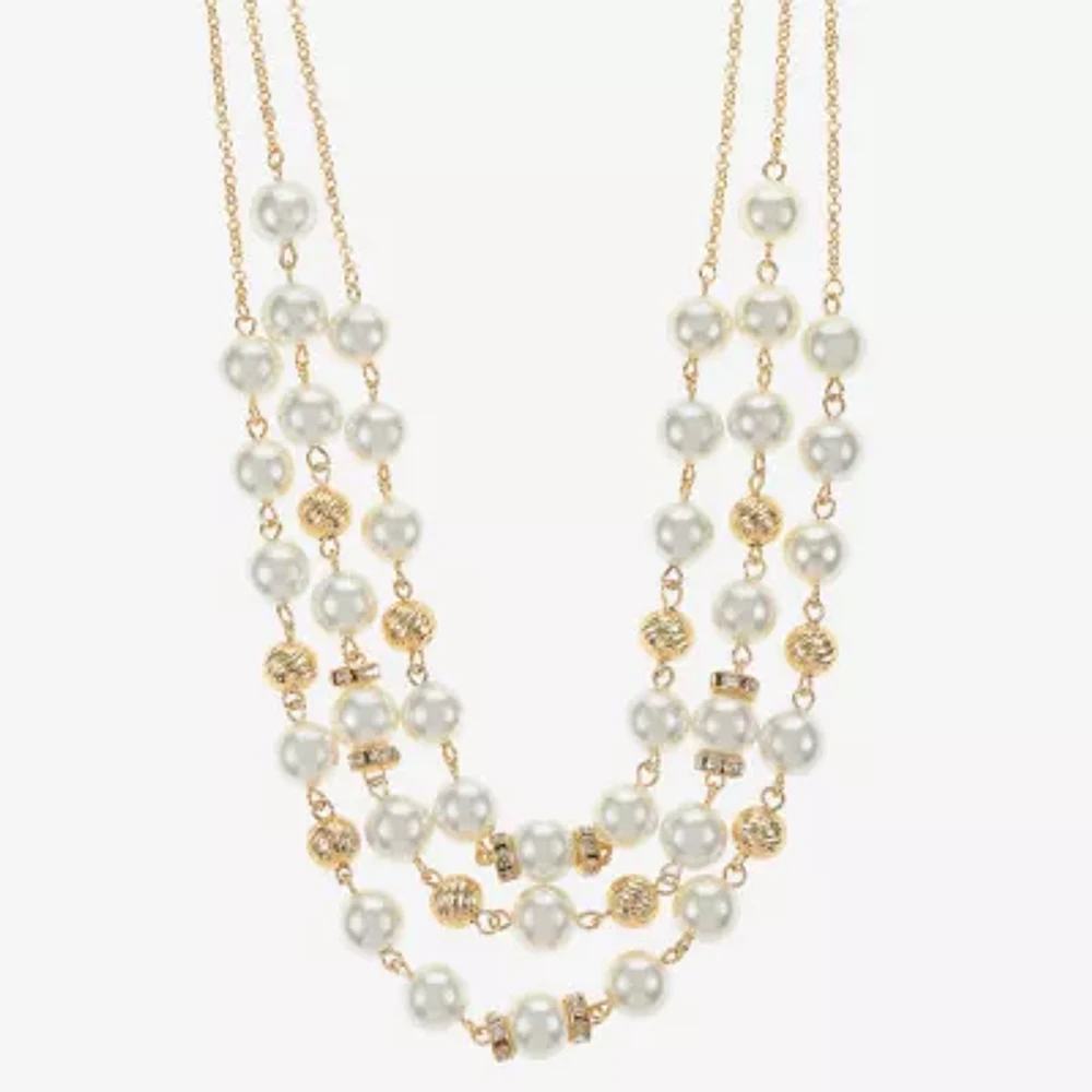 Monet Jewelry Womens Glass 19 Inch Strand Necklace