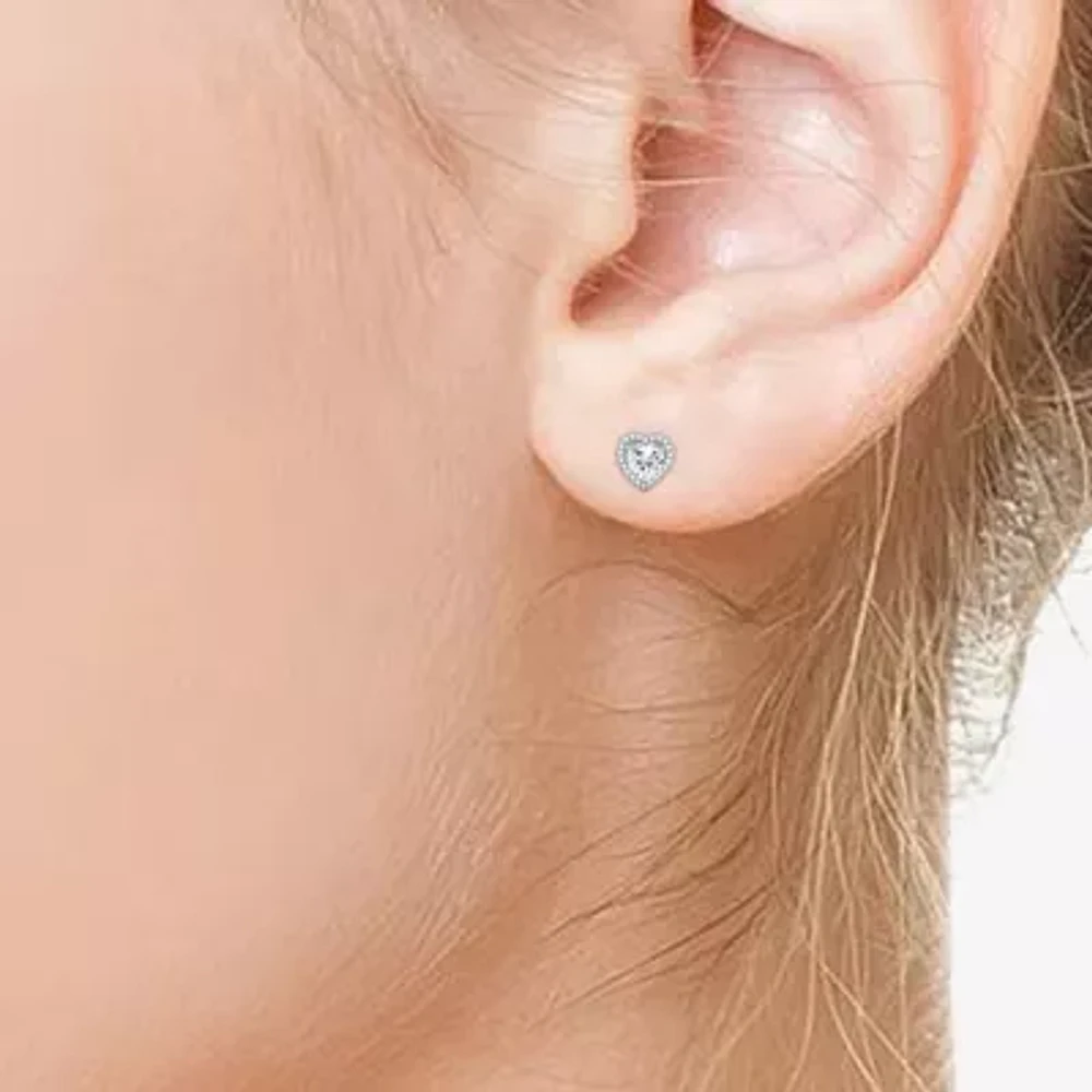 Yes, Please! Womens Lab Created White Sapphire Sterling Silver Heart 2-pc. Jewelry Set