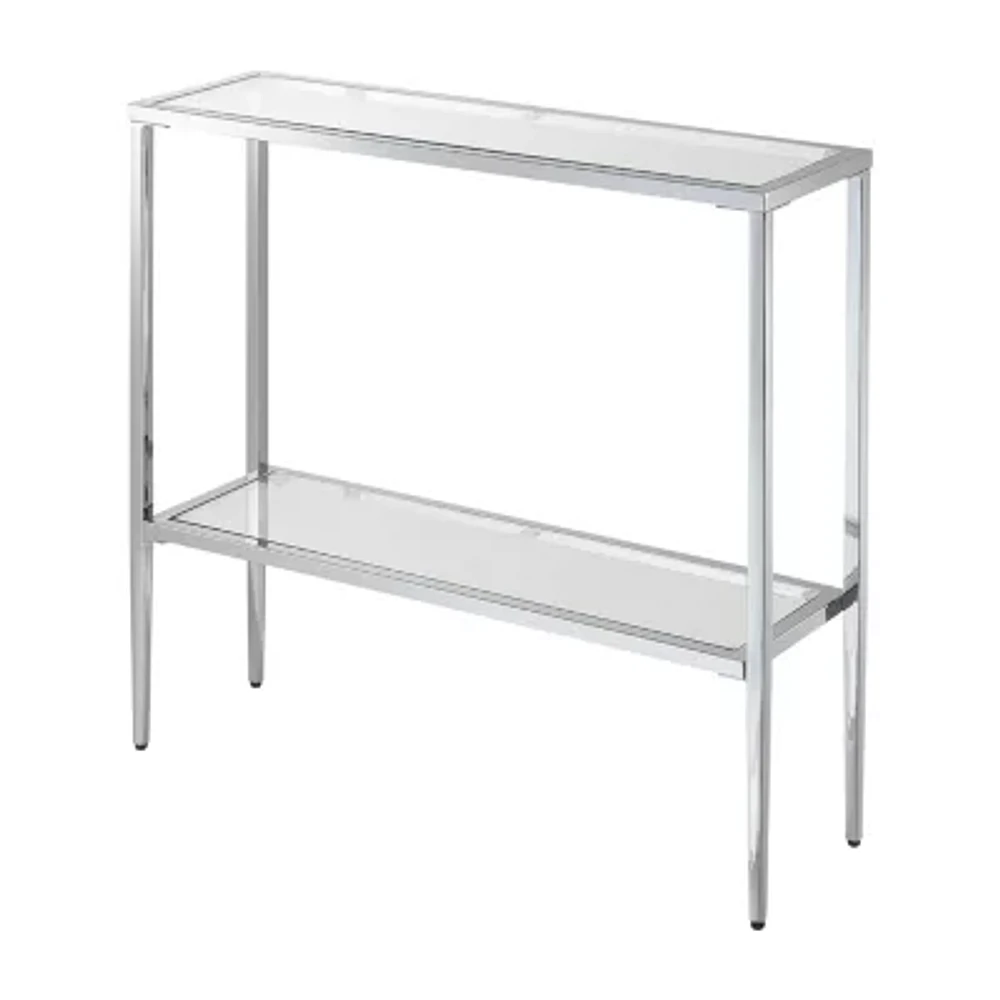 Nadia Glass Top Metal Console Table