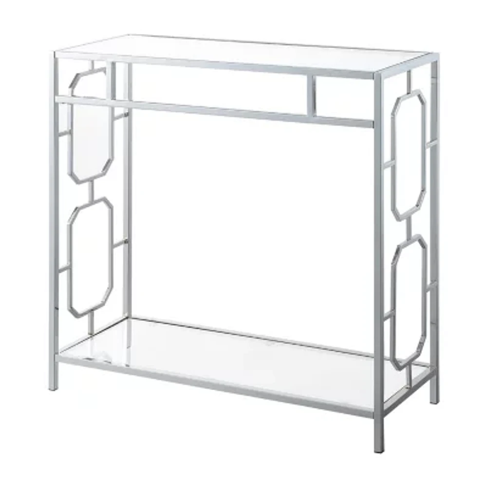Omega Glass Top Metal Console Table