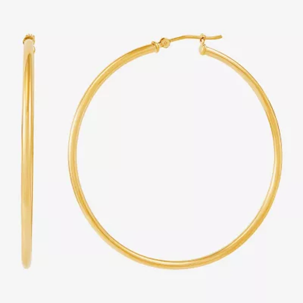 Womens 14K Gold 50mm Hoop Earrings