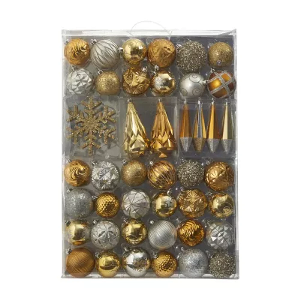 Nearly Natural Shatterproof Tree Orange Box 52-Pc Christmas Ornament