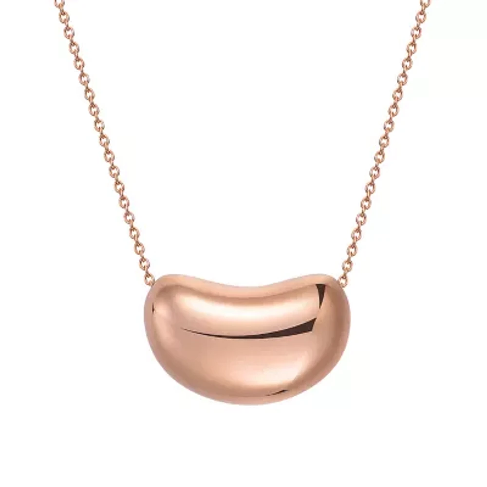 Womens 14K Rose Gold Over Silver 18 Inch Pendant Necklace