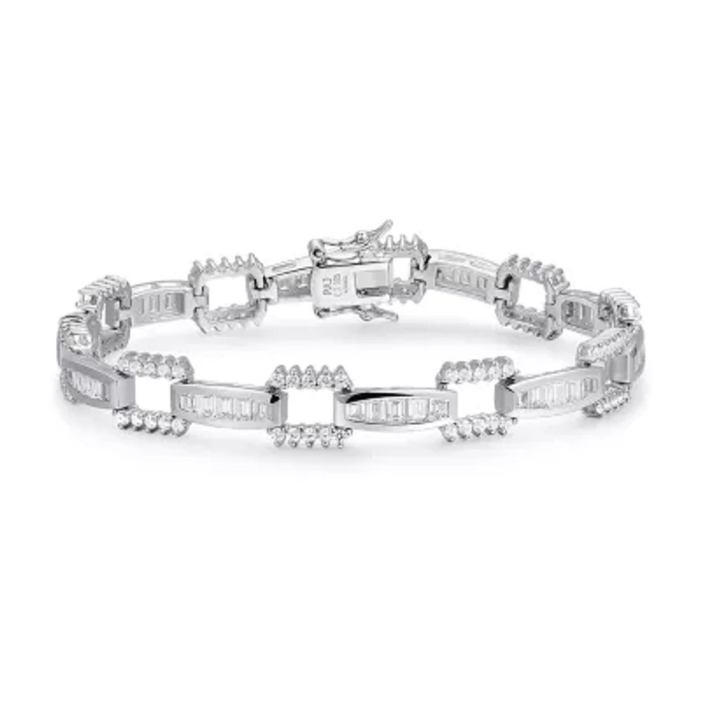 Sterling Silver 7.5 Inch Solid Square Link Bracelet