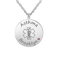 Womens Multi Color Personalized Gold Round Pendant Necklace
