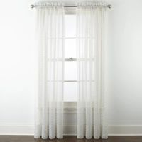 Home Expressions Lisette Geometric Print Rod Pocket Sheer Single Curtain Panel
