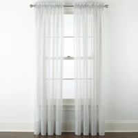 Home Expressions Lisette Stripe Print Rod Pocket Sheer Single Curtain Panel