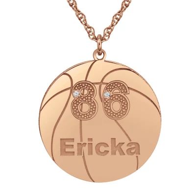 Womens White Diamond Accent Genuine Personalized Gold Pendant Necklace
