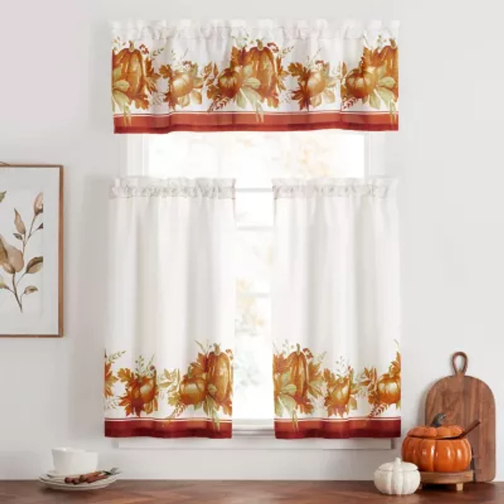 Elrene Home Fashions Autumn Pumpkin Grove 3-pc. Rod Pocket Window Tier